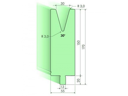 Matrices 30°, H=150mm, Utillaje para plegadora Trumpf