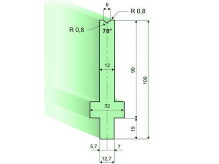 Matrices 78°, H=90mm, Utillaje para plegadora LVD
