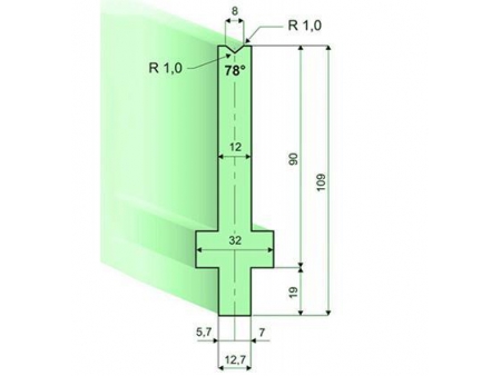 Matrices 78°, H=90mm, Utillaje para plegadora LVD