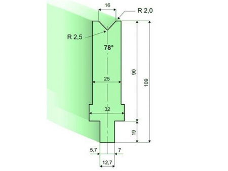 Matrices 78°, H=90mm, Utillaje para plegadora LVD