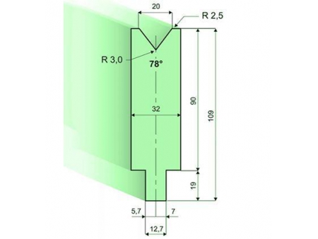 Matrices 78°, H=90mm, Utillaje para plegadora LVD