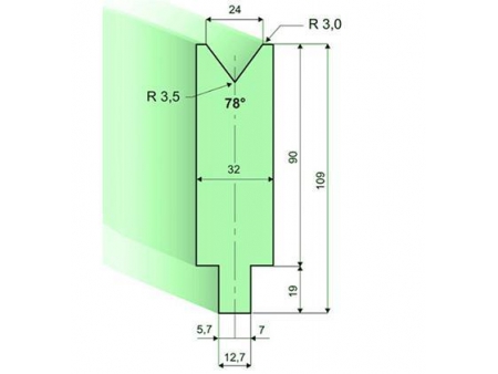 Matrices 78°, H=90mm, Utillaje para plegadora LVD