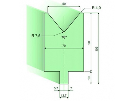 Matrices 78°, H=90mm, Utillaje para plegadora LVD