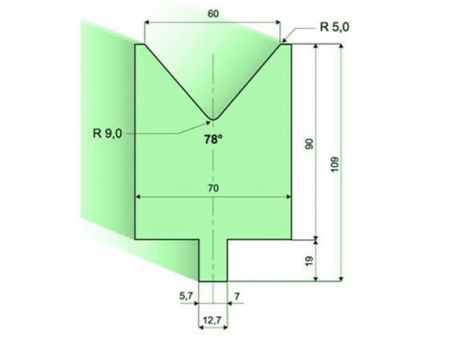 Matrices 78°, H=90mm, Utillaje para plegadora LVD