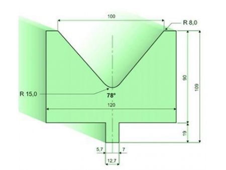 Matrices 78°, H=90mm, Utillaje para plegadora LVD