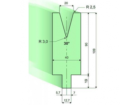 Matrices 30°, H=90mm, Utillaje para plegadora LVD