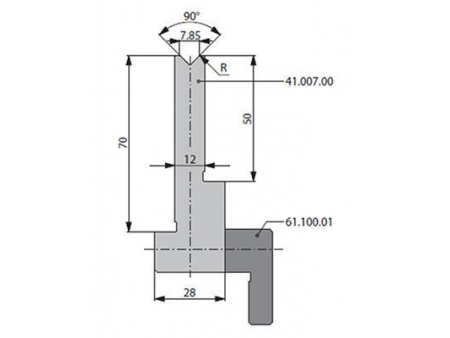 Matrices 90°, H=86mm, Utillaje para plegadora Bystronic