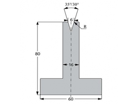 Matrices 35°, H=80mm, Utillaje para plegadora Bystronic