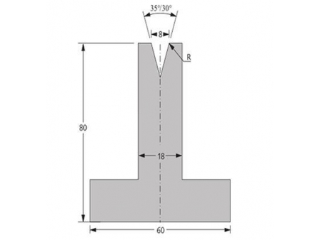 Matrices 35°, H=80mm, Utillaje para plegadora Bystronic