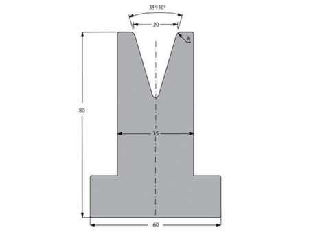 Matrices 35°, H=80mm, Utillaje para plegadora Bystronic
