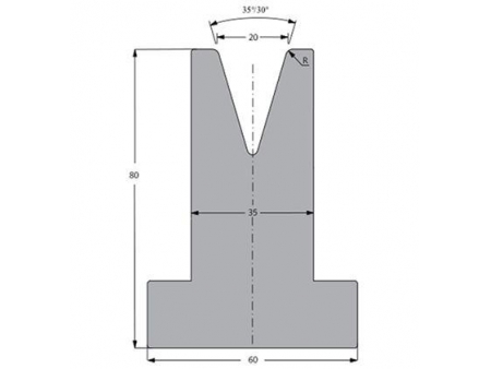 Matrices 35/30°, H=80mm, Utillaje para plegadora Bystronic