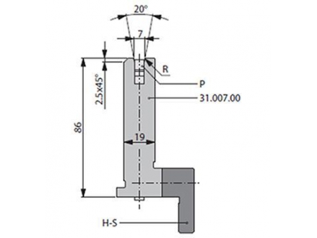 Matrices 20°, H=86mm, Utillaje para plegadora Bystronic