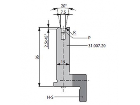 Matrices 20°, H=86mm, Utillaje para plegadora Bystronic