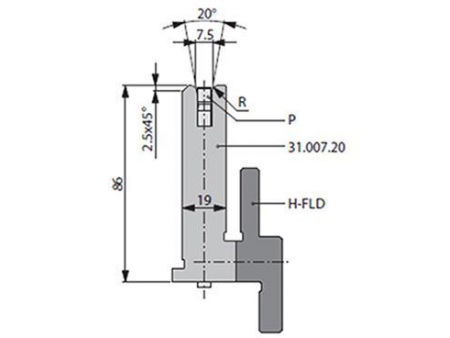 Matrices 20°, H=86mm, Utillaje para plegadora Bystronic