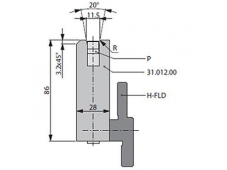 Matrices 20°, H=86mm, Utillaje para plegadora Bystronic