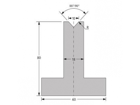Matrices 88/90°, H=80mm, Utillaje para plegadora Bystronic