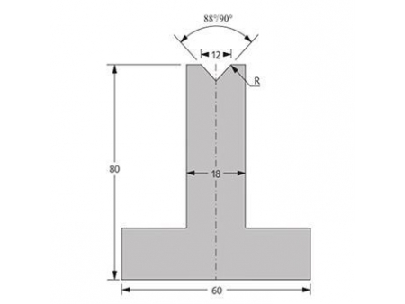 Matrices 88/90°, H=80mm, Utillaje para plegadora Bystronic
