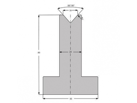 Matrices 88/90°, H=80mm, Utillaje para plegadora Bystronic