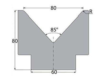 Matrices 85°, H=80mm, Utillaje para plegadora Bystronic