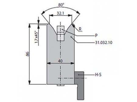 Matrices 80°, H=86mm, Utillaje para plegadora Bystronic