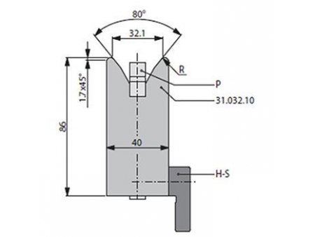 Matrices 80°, H=86mm, Utillaje para plegadora Bystronic