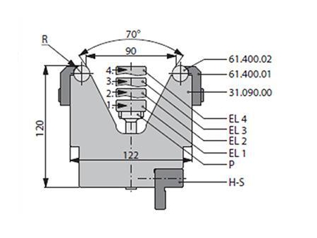 Matrices 70°, H=120mm, Utillaje para plegadora Bystronic