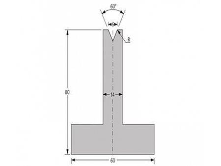 Matriz 60°, H=80mm, Utillaje para plegadora Bystronic