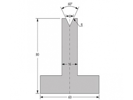 Matriz 60°, H=80mm, Utillaje para plegadora Bystronic