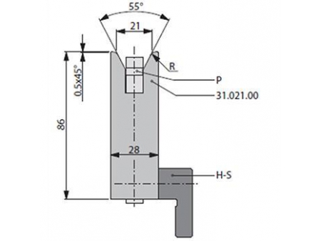 Matrices 55°, H=86mm, Utillaje para plegadora Bystronic