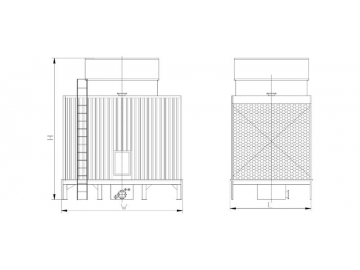 Torre de enfriamiento abierta (flujo cruzado, acero, modo silencioso)