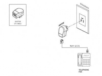 Adaptador telefónico, para Dinamarca