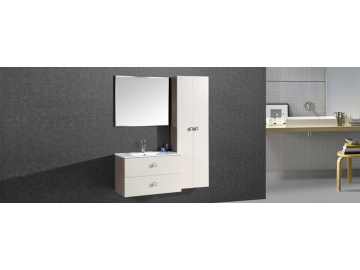 Mueble de Baño, Suspendido con Mueble Lateral y Espejo LED - IL2507