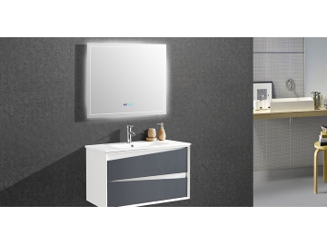 Mueble de Baño, Moderno en Color Blanco y Negro con Espejo LED - IL-1912