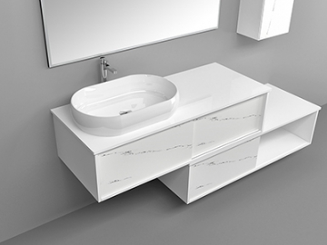 Conjunto Mueble de Baño, Modular con Lavabo sobre Encimera en Color Blanco - IL2610 IL2610