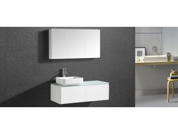 Mueble de Baño, con Armario Espejo Rectangular y Lavabo sobre Encimera - IL-1651