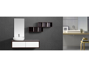 Mueble de Baño, con Lavabo sobre Encimera y Repisa Modular Lateral - IL-N2105