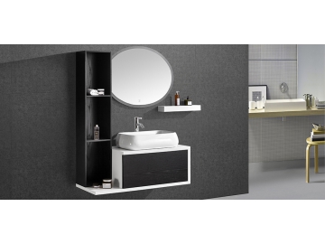 Conjunto Mueble de Baño, con Lavabo sobre Encimera Y Armario de Madera - A01