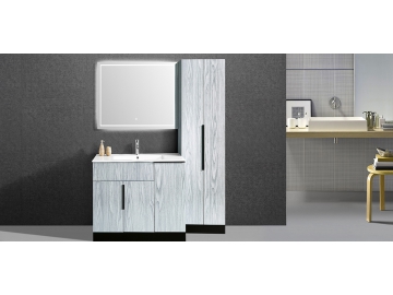 Kit Mueble de Baño, Clásico con Armario y Espejo LED - IL-1952