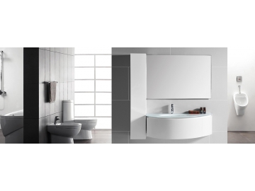 Mueble de Baño con Encimera de Vidrio y Espejo - IL1557