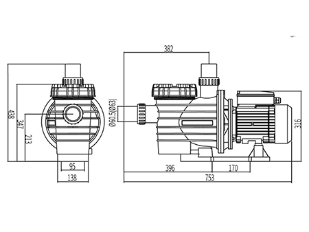Bomba para piscina DXD-320WM
