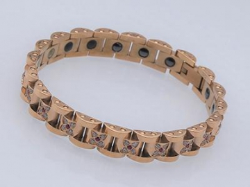 Pulsera Magnética, de Acero Inoxidable en Color Oro Rosa - S375