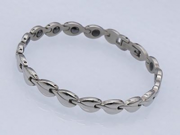 Pulsera Magnética, de Acero Inoxidable en Color Plateado - S076-1