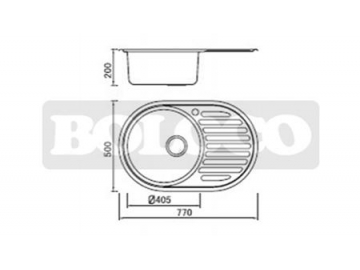 Fregadero de cocina de escurridor de acero inoxidable BL-859