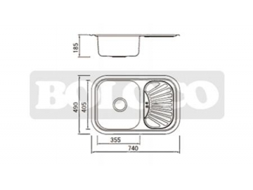 Fregadero de 1 cubeta de acero inoxidable con escurridor BL-881