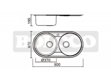 Fregadero de una ponchera de acero inoxidable (corte por láser) BL-832B