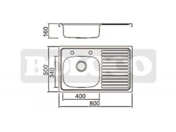 Fregadero de 1 cubeta de acero inoxidable con escurridor BL-931L