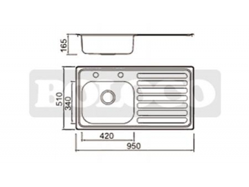 Fregadero de cocina de una tina de acero inoxidable BL-955