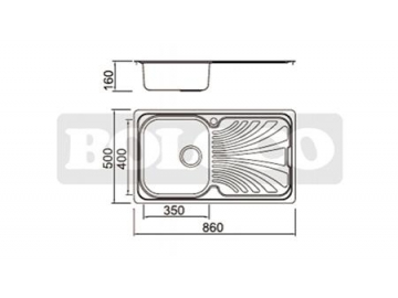 Fregadero de 1 cubeta de acero inoxidable con escurridor BL-891B