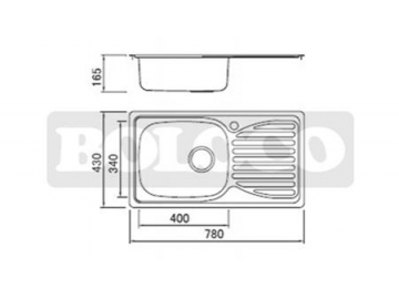 Fregadero de una ponchera de acero inoxidable con escurridor BL-905