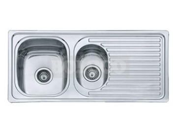 Fregadero de cocina de acero inoxidable con escurridor BL-850
